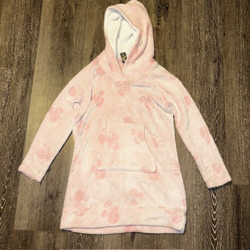 Disney Costco Mickey Mouse Robe Pullover Hoodie Pajamas Fleece Plush Pink L